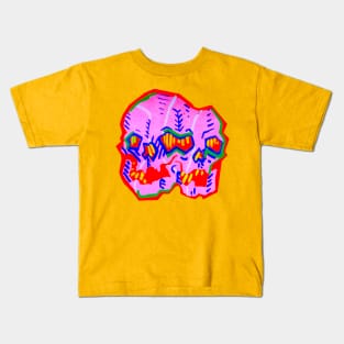 Abstract Conjoined Skulls Kids T-Shirt